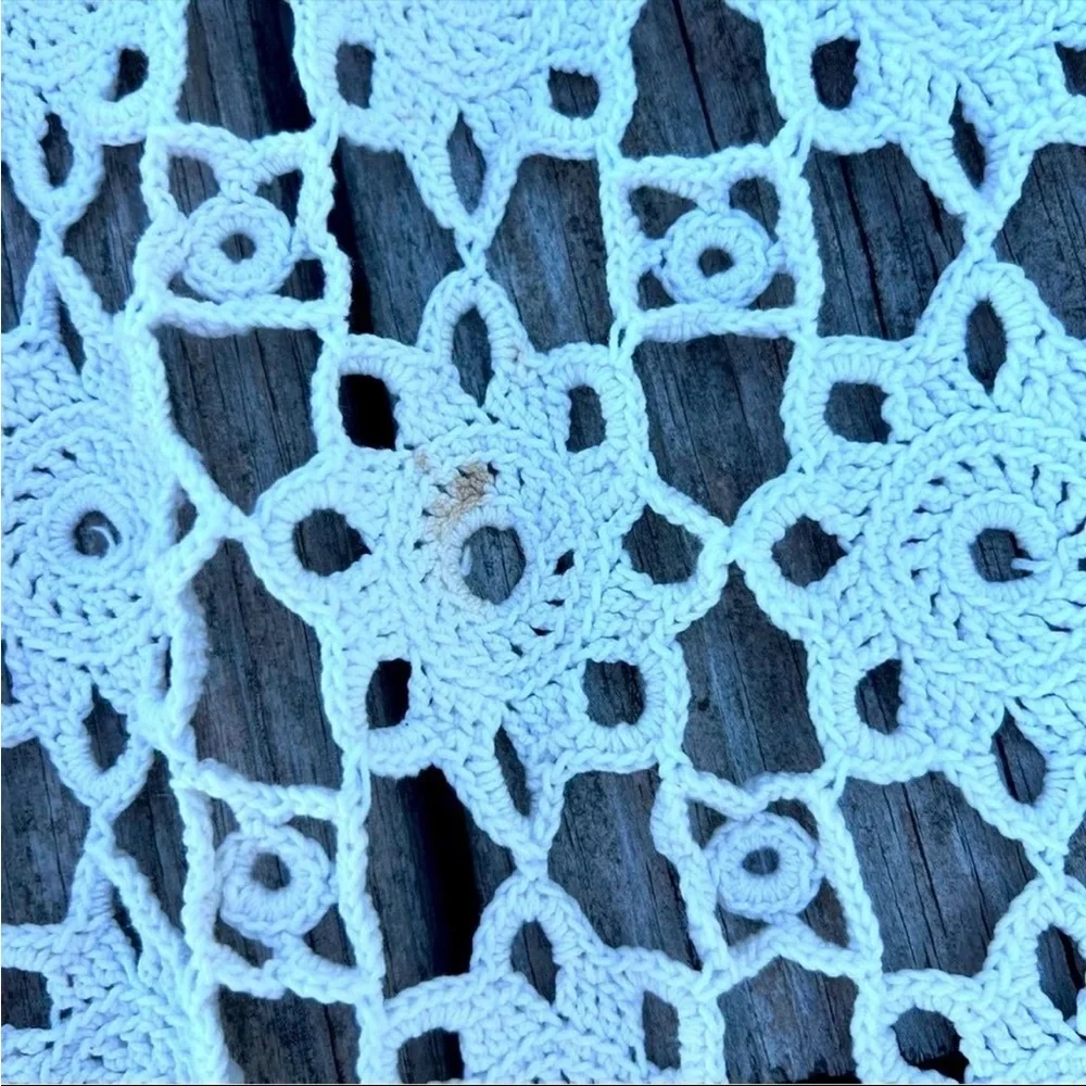 Crochet Doily Blanket Afghan Throw Topper Cottagecore Farmhouse